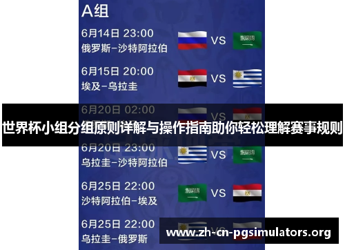 世界杯小组分组原则详解与操作指南助你轻松理解赛事规则